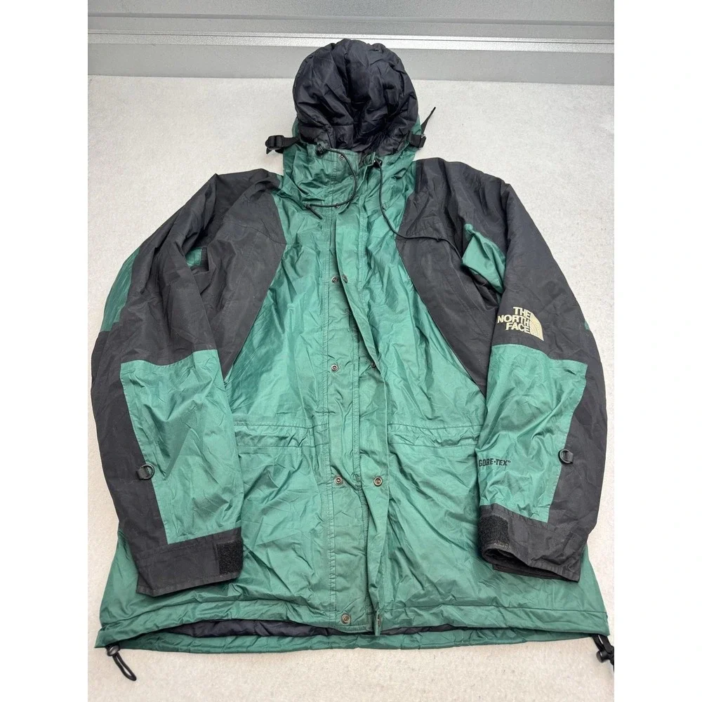 Vintage The North Face Coat Mens Large Green Gore-Tex Hooded Parka Waterproof